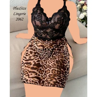 لباس خواب زنانه فانتزی پلنگی سایز بزرگ کد 2062 یا 208
