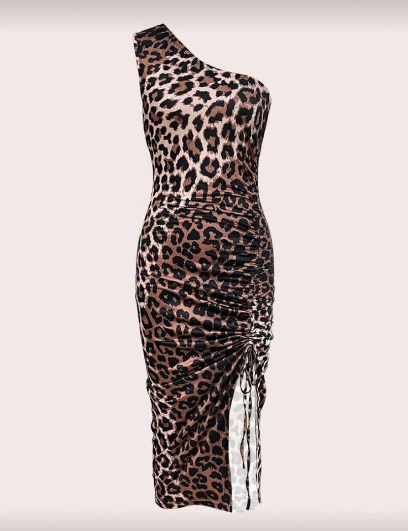 لباسخواب زنانه تونیک فانتزی بلند پلنگی فری سایز کد 9201