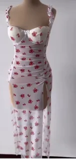 لباسخواب زنانه بلند فنردار کاپدار چاکدار کد 4182