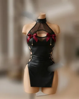 لباسخواب زنانه تونیک چرمی جوراب فیشنت  کد 2313