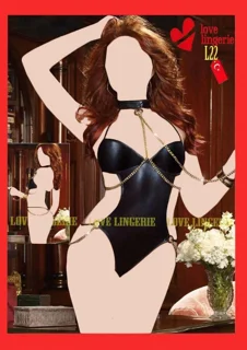 بادی  زنانه سرهمی چرمی طرح چرم زنجیری فری سایز کد 22