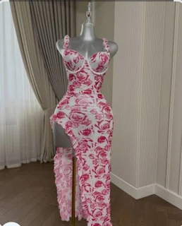 لباسخواب زنانه بلند ماکسی فانتزی چاکدار فنردار کد 2060