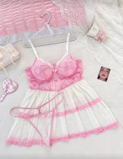 لباسخواب زنانه فانتزی فنردار سایز بزرگ بیگسایز کد 2105