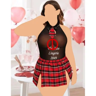 لباس خواب زنانه کاستوم دانش آموزی سایز بزرگ کد 2049