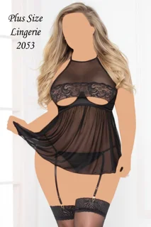 لباس خواب زنانه سایز بزرگ فنردار کد 2053