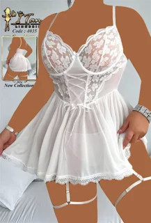 لباس خواب زنانه سایز بزرگ بیگ فنردار کد 4035