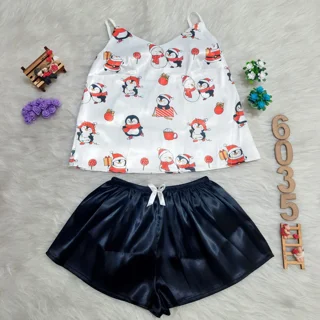 تاپ و شورت ساتن زنونه کد ۶۰۳۵ لیدی لالا