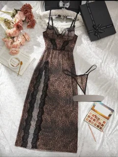 لباسخواب زنانه بلند پلنگی کد 6914