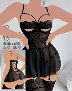 لباسخواب فانتزی عروسکی زنانه فنردار جوراب کد 4161