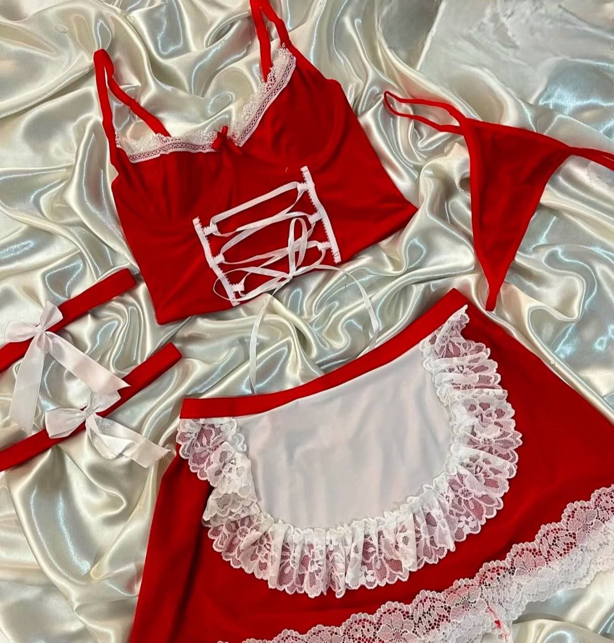 لباسخواب زنانه فانتزی دامنی فنردار کد 1889