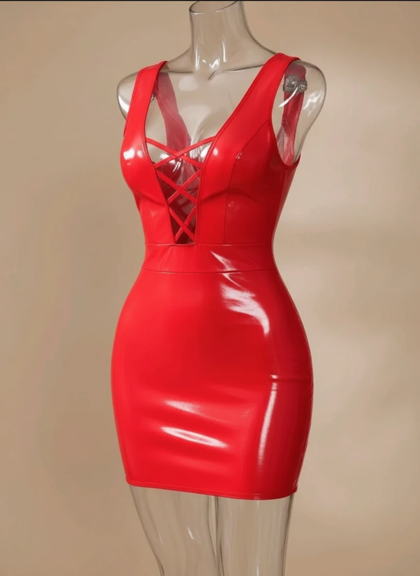 لباس خواب زنانه فانتزی لاتکس ورنی براق کد 9012